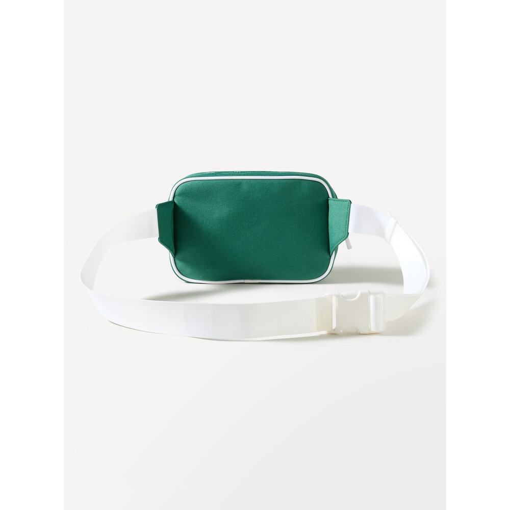 Athleta Recycled Polyester Crossbody Bag Green White Adjustable Strap NWOT - Picture 2 of 10